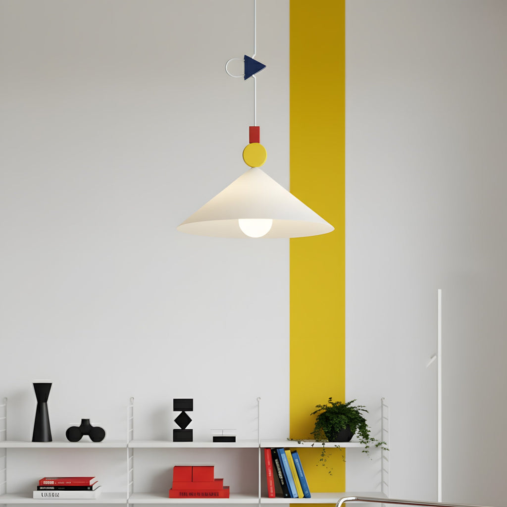 Geometric Playful Pendant Lamp, Primary Colors