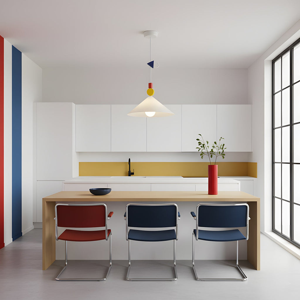 Geometric Playful Pendant Lamp, Primary Colors