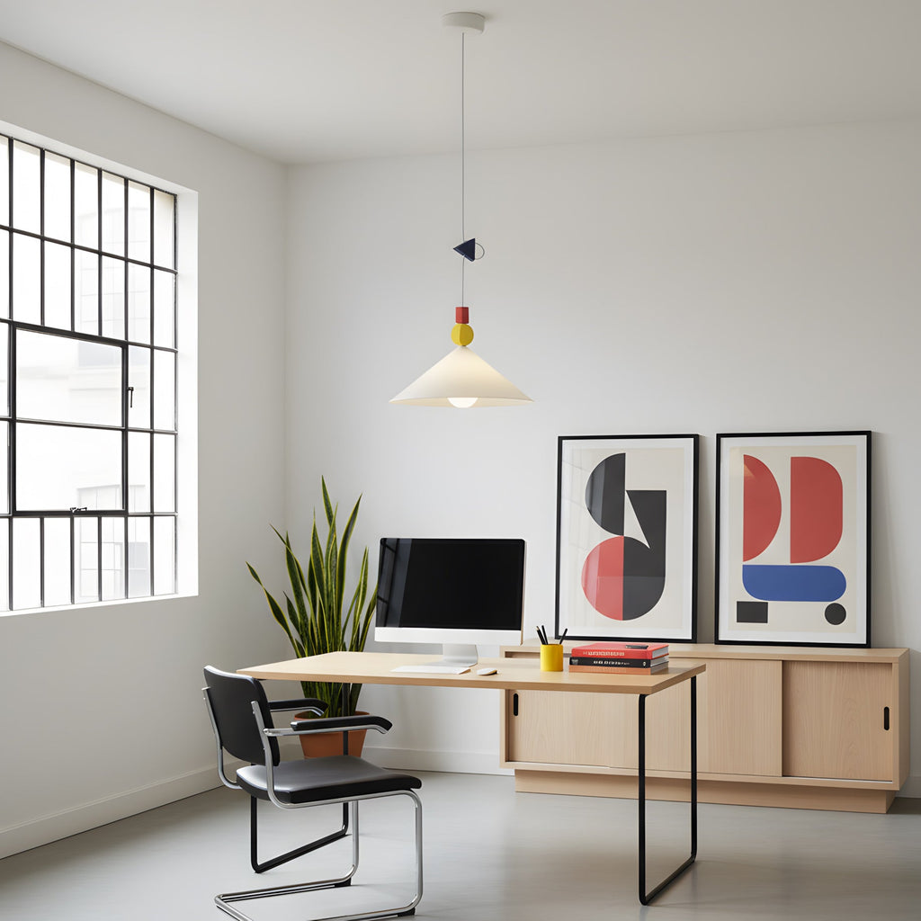 Geometric Playful Pendant Lamp, Primary Colors