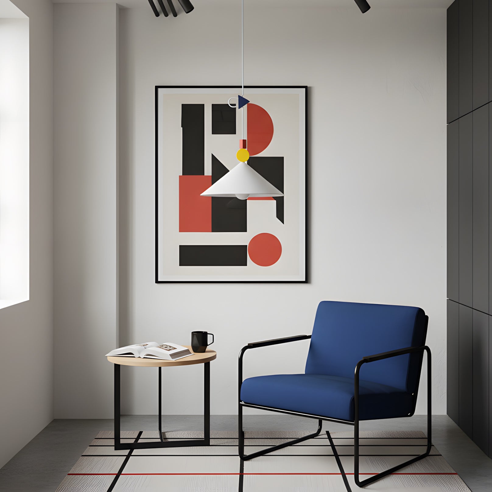 Geometric Playful Pendant Lamp, Primary Colors