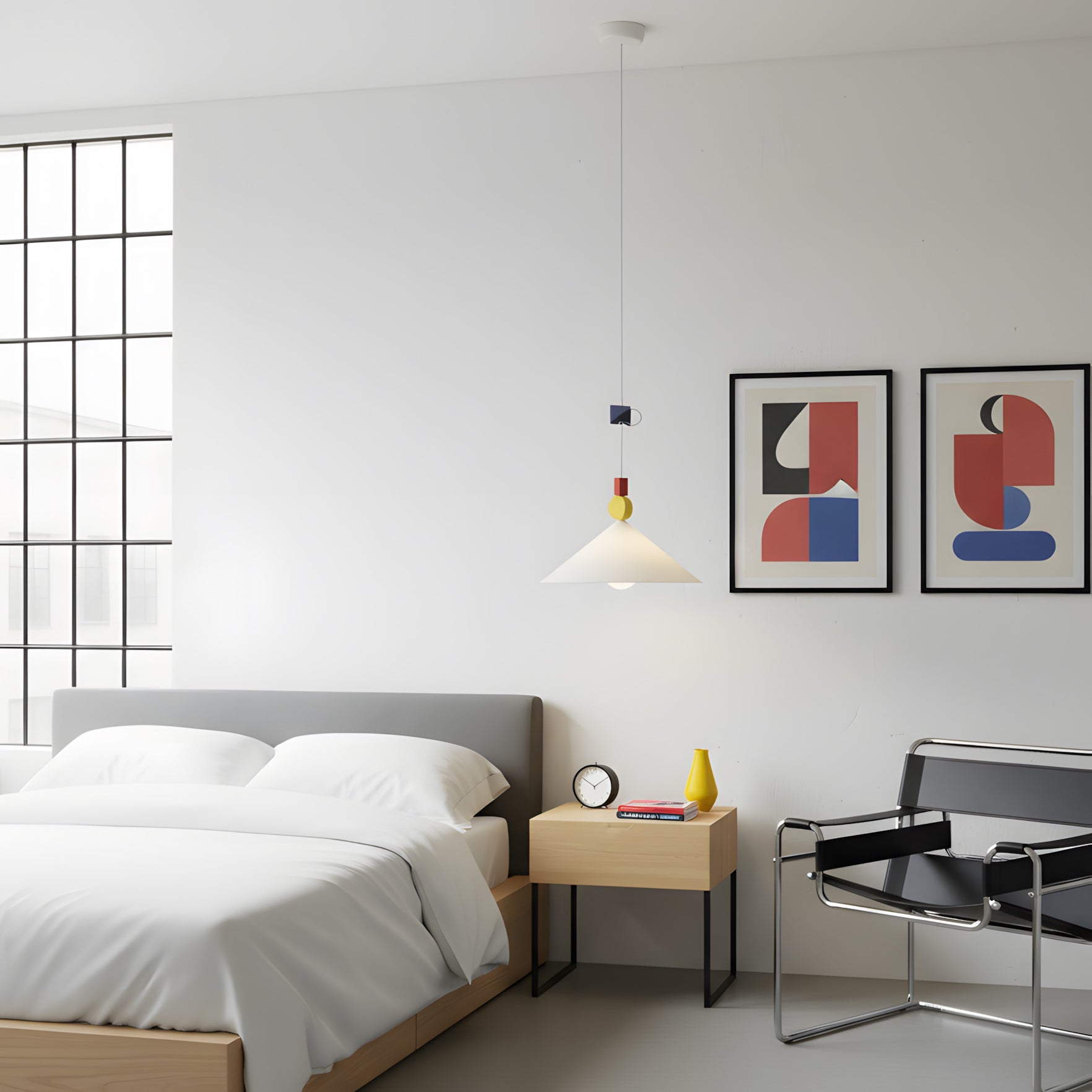Geometric Playful Pendant Lamp, Primary Colors