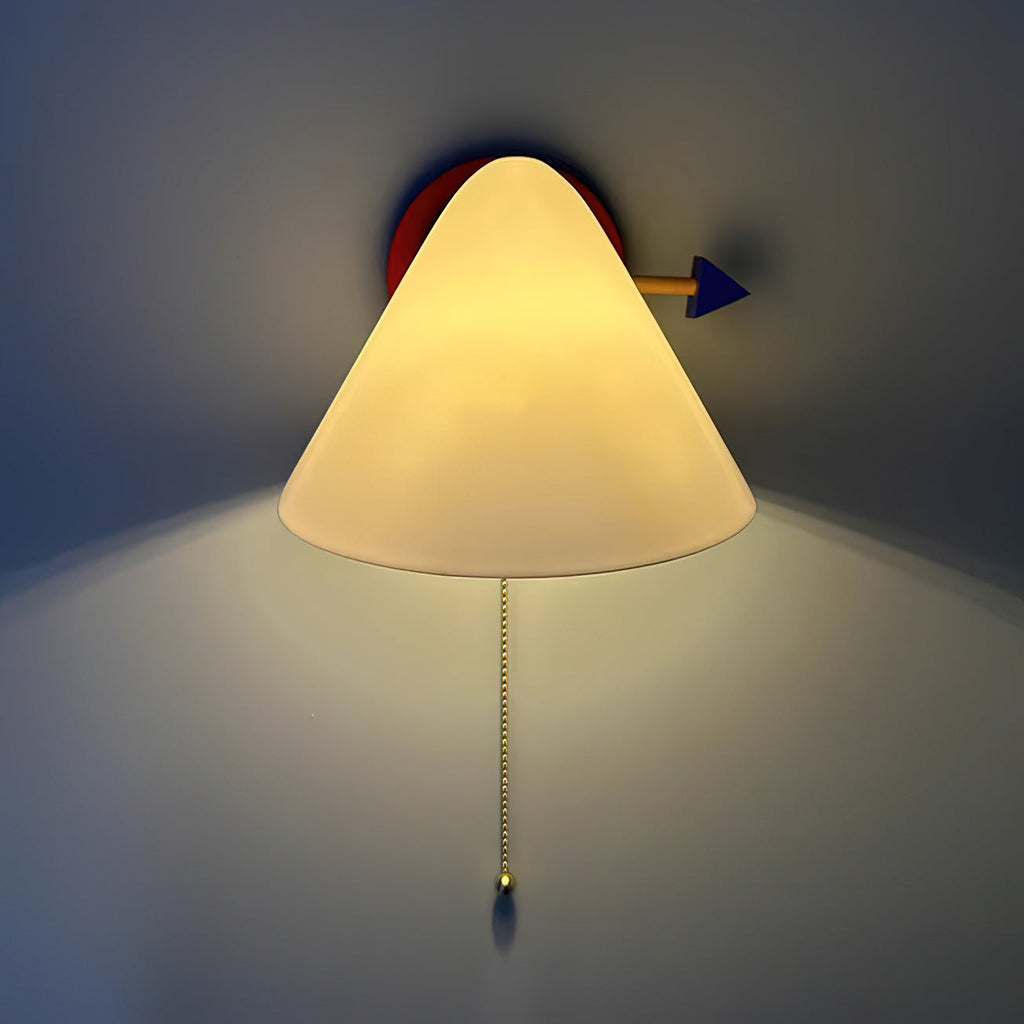 Playful Conical Wall Lamp with Pull-Cord Switch