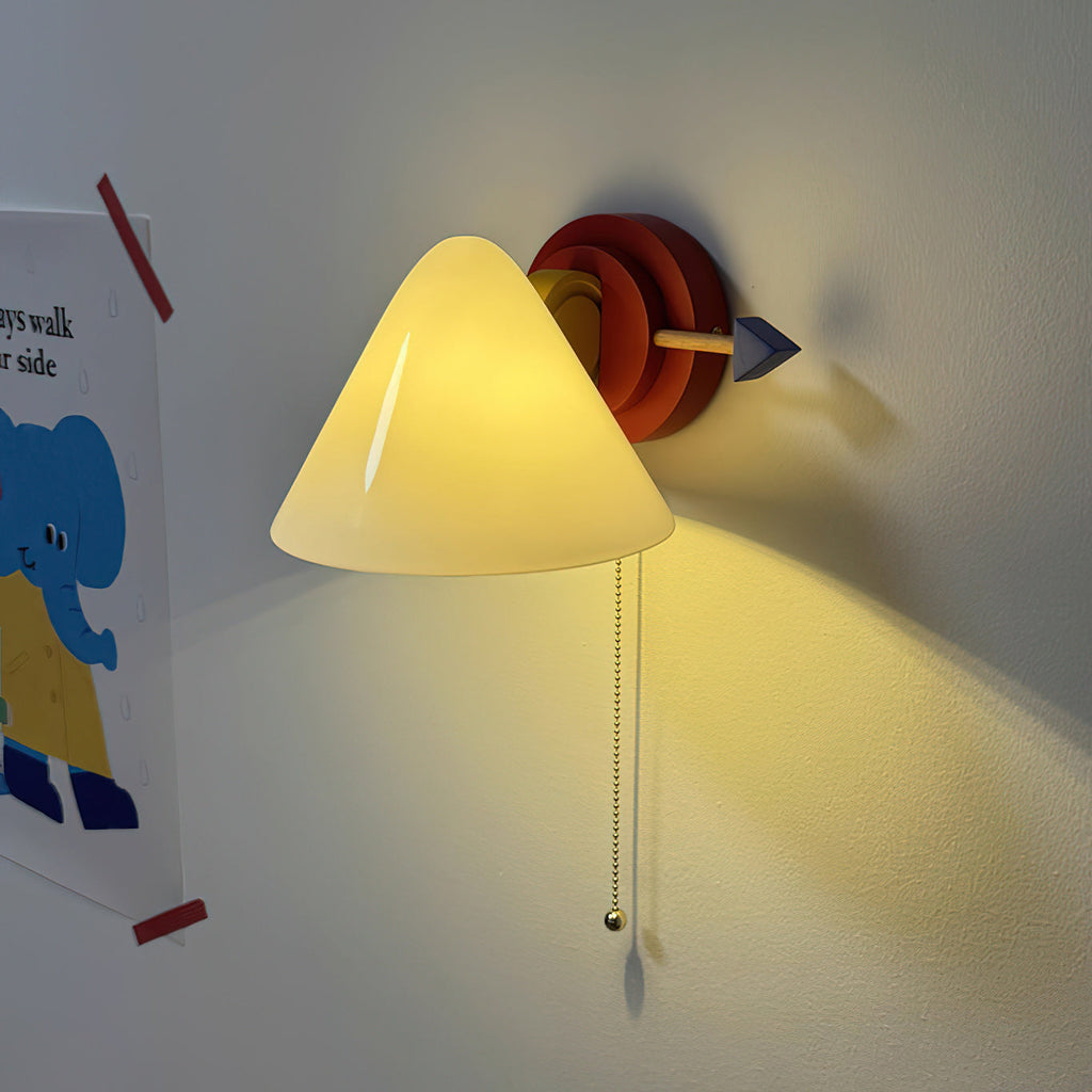 Playful Conical Wall Lamp with Pull-Cord Switch
