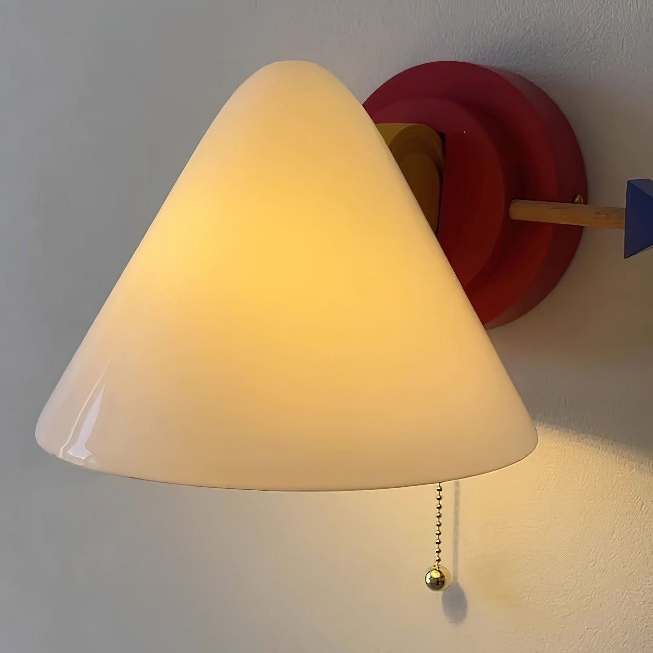 Playful Conical Wall Lamp with Pull-Cord Switch