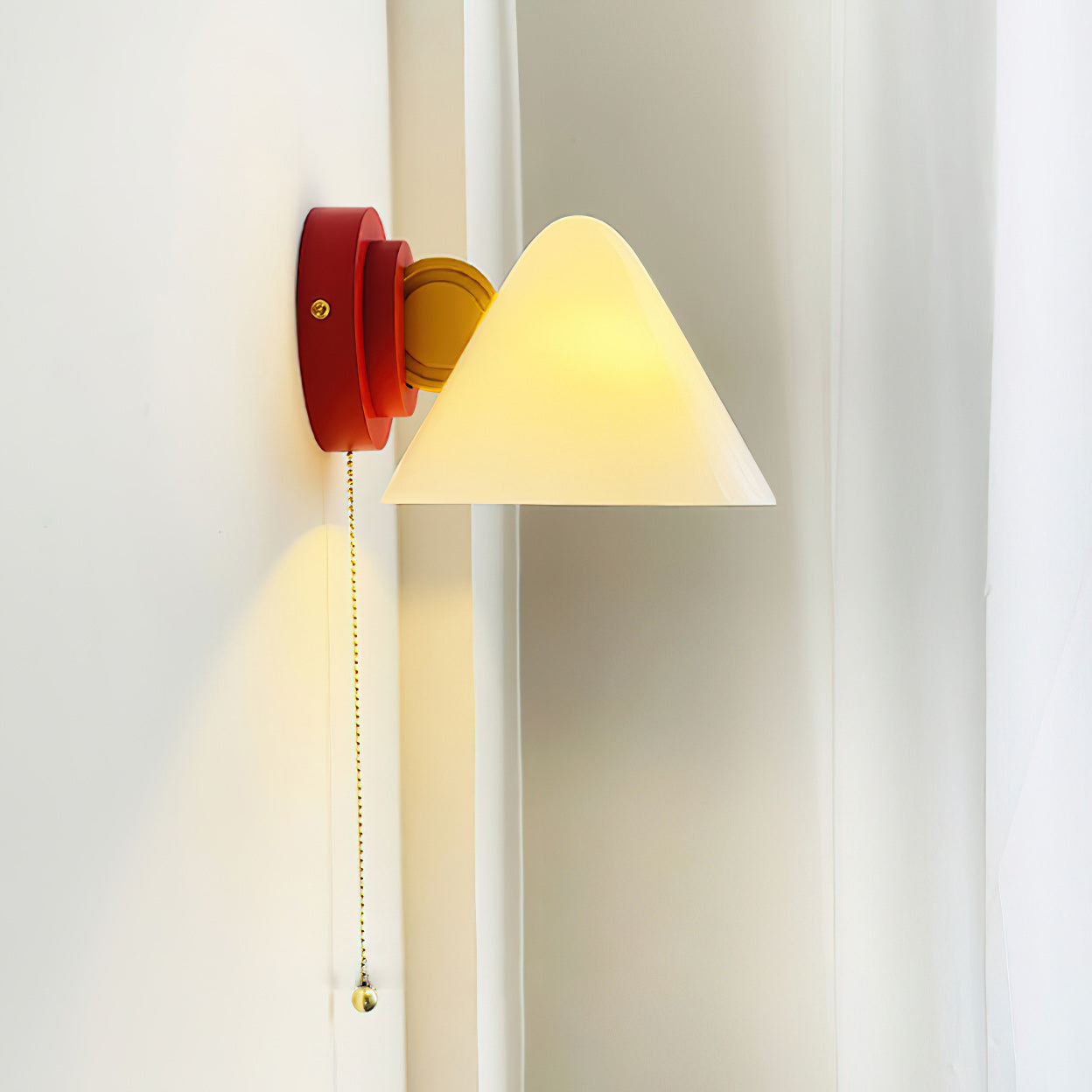 Playful Conical Wall Lamp with Pull-Cord Switch