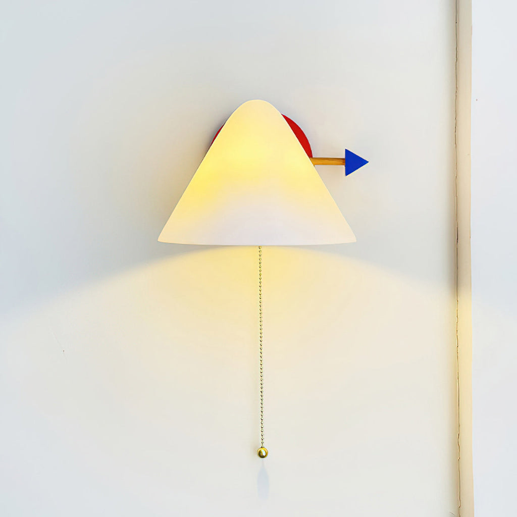 Playful Conical Wall Lamp with Pull-Cord Switch
