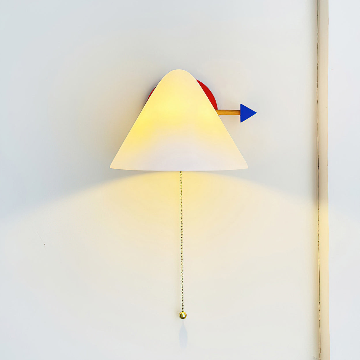 Playful Conical Wall Lamp with Pull-Cord Switch