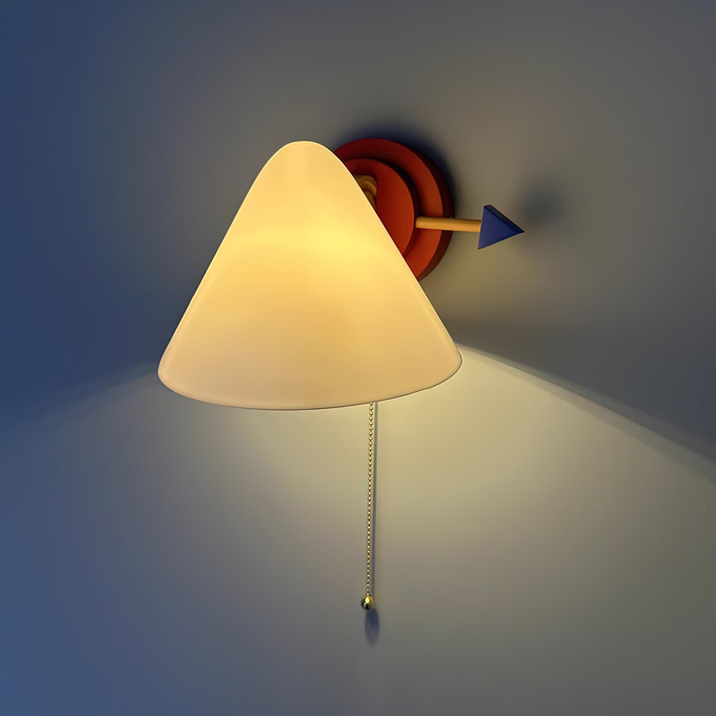 Playful Conical Wall Lamp with Pull-Cord Switch
