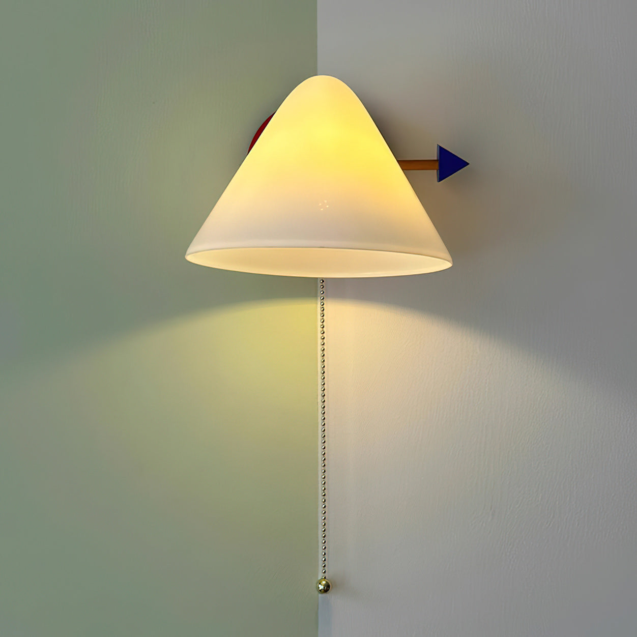 Playful Conical Wall Lamp with Pull-Cord Switch