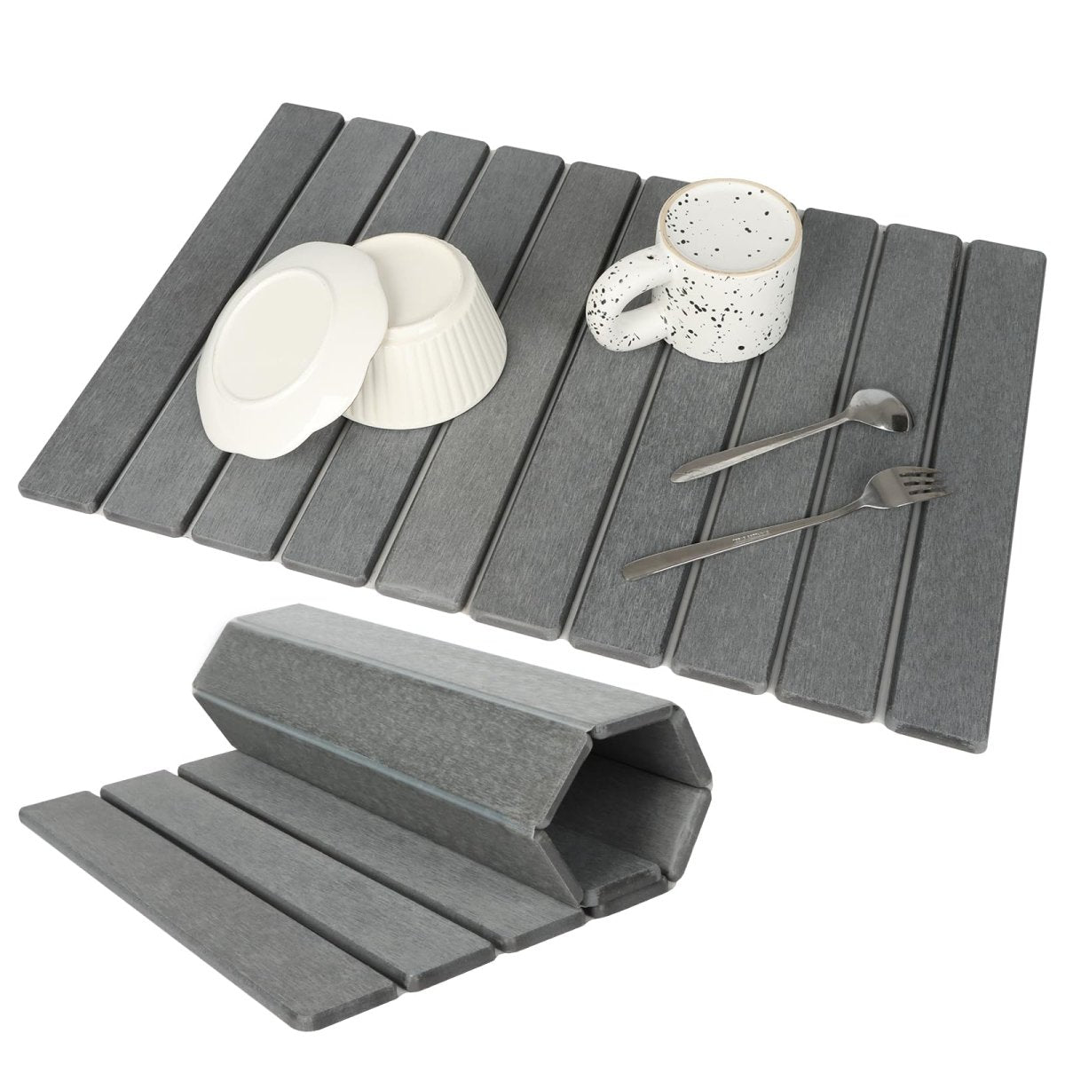 Stone Bath Mat Diatomaceous Earth Flat Design Moisture Absorbing