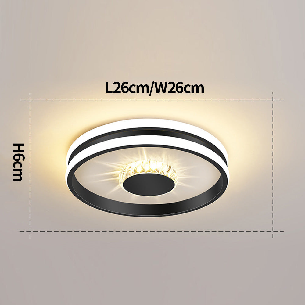 StrahlAurora: Crystal Ceiling Light LED Gold – Elegant & Decorative for Hallways & Living Areas