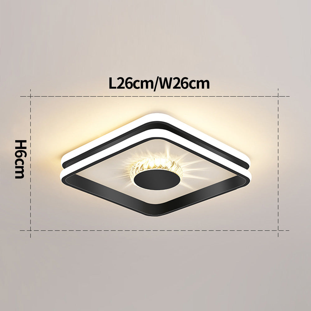 StrahlAurora: Crystal Ceiling Light LED Gold – Elegant & Decorative for Hallways & Living Areas