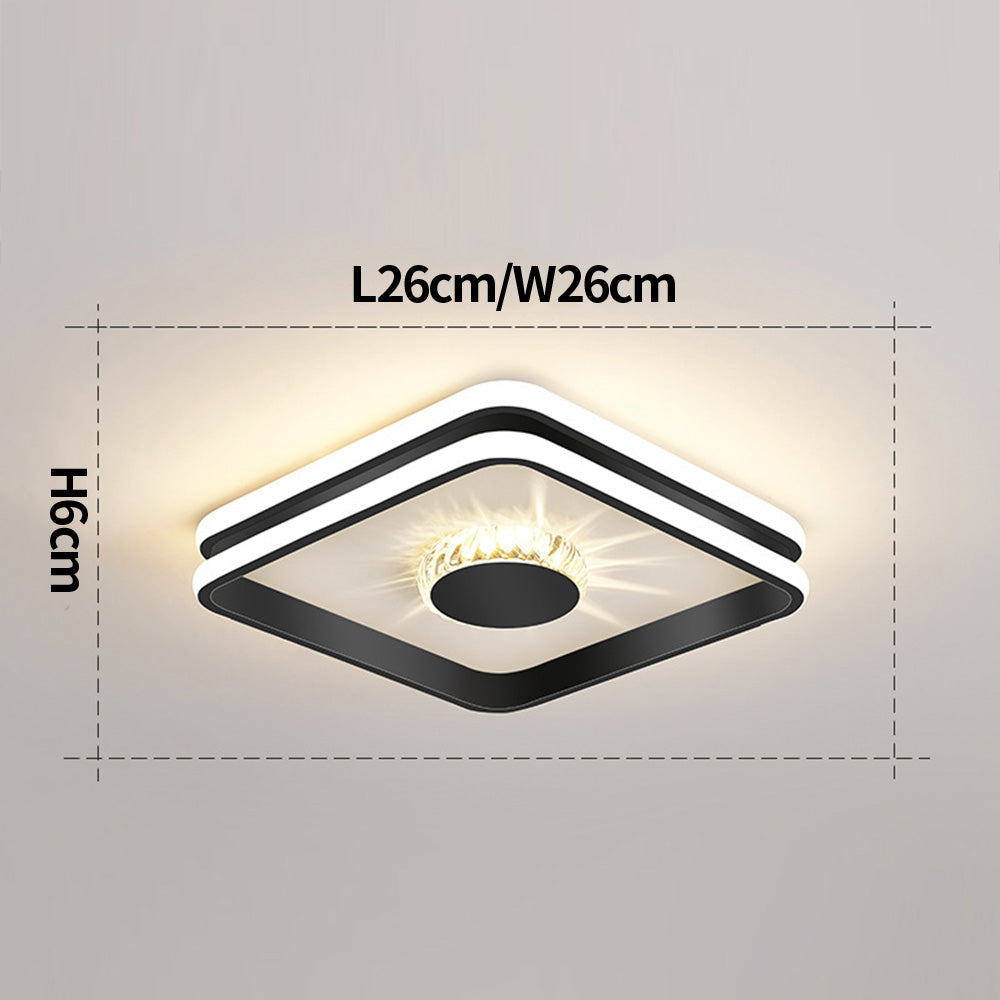 StrahlAurora: Crystal Ceiling Light LED Gold – Elegant & Decorative for Hallways & Living Areas