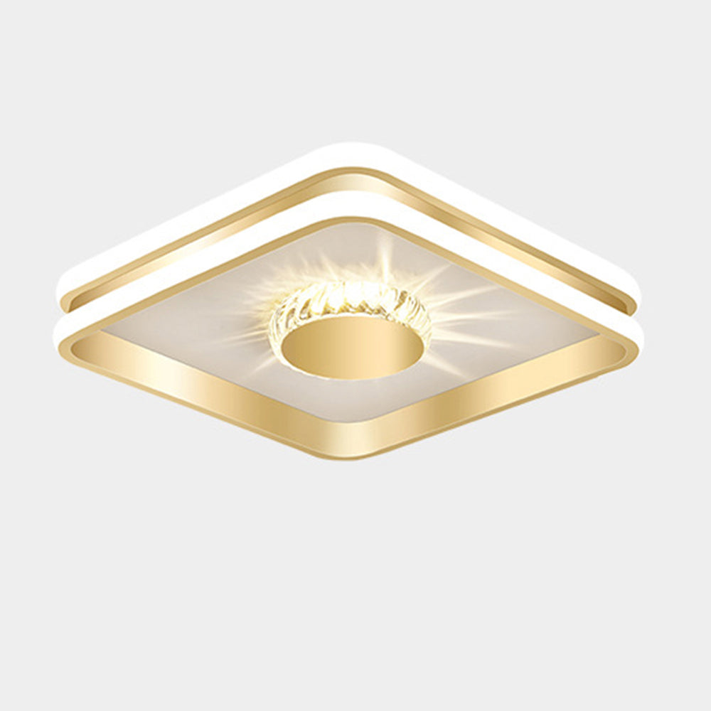 StrahlAurora: Crystal Ceiling Light LED Gold – Elegant & Decorative for Hallways & Living Areas