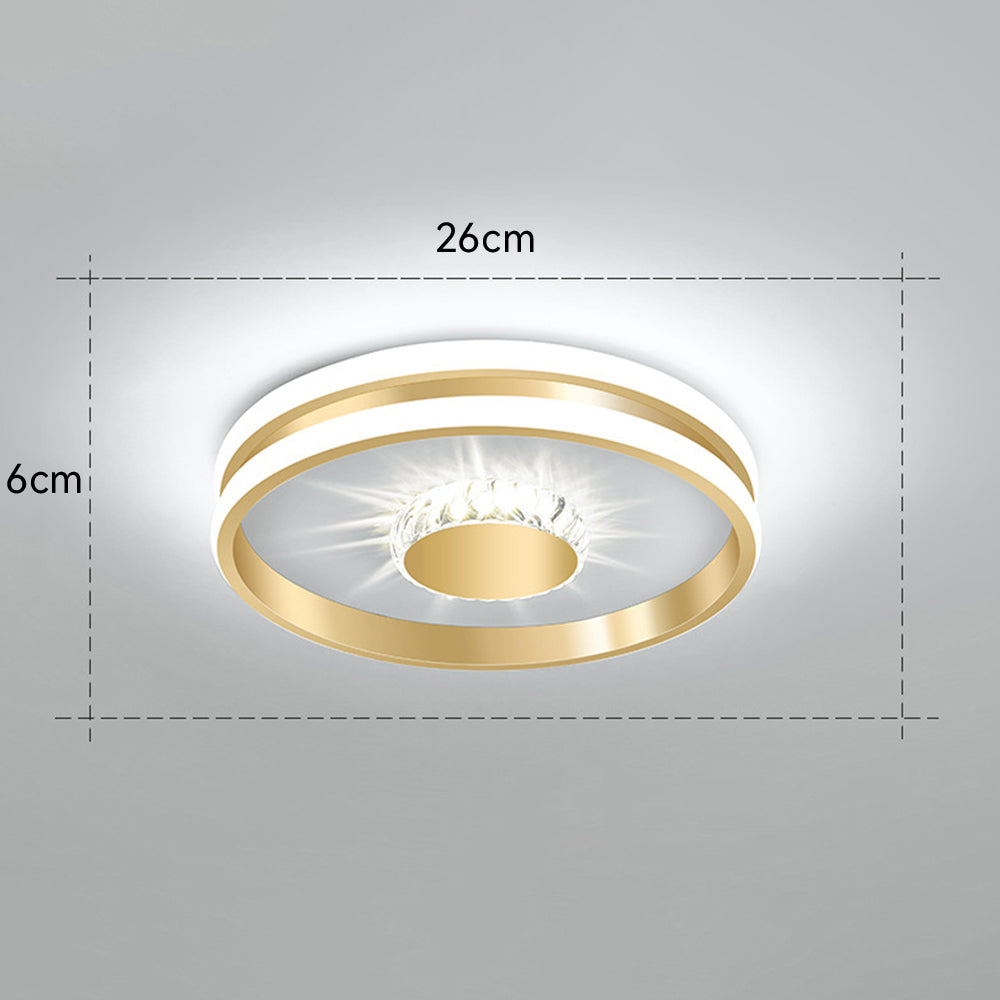StrahlAurora: Crystal Ceiling Light LED Gold – Elegant & Decorative for Hallways & Living Areas