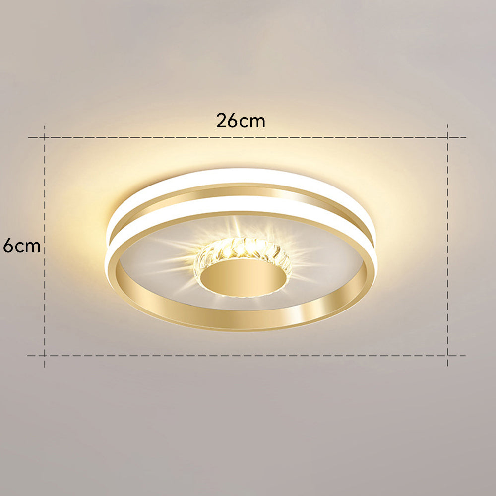 StrahlAurora: Crystal Ceiling Light LED Gold – Elegant & Decorative for Hallways & Living Areas