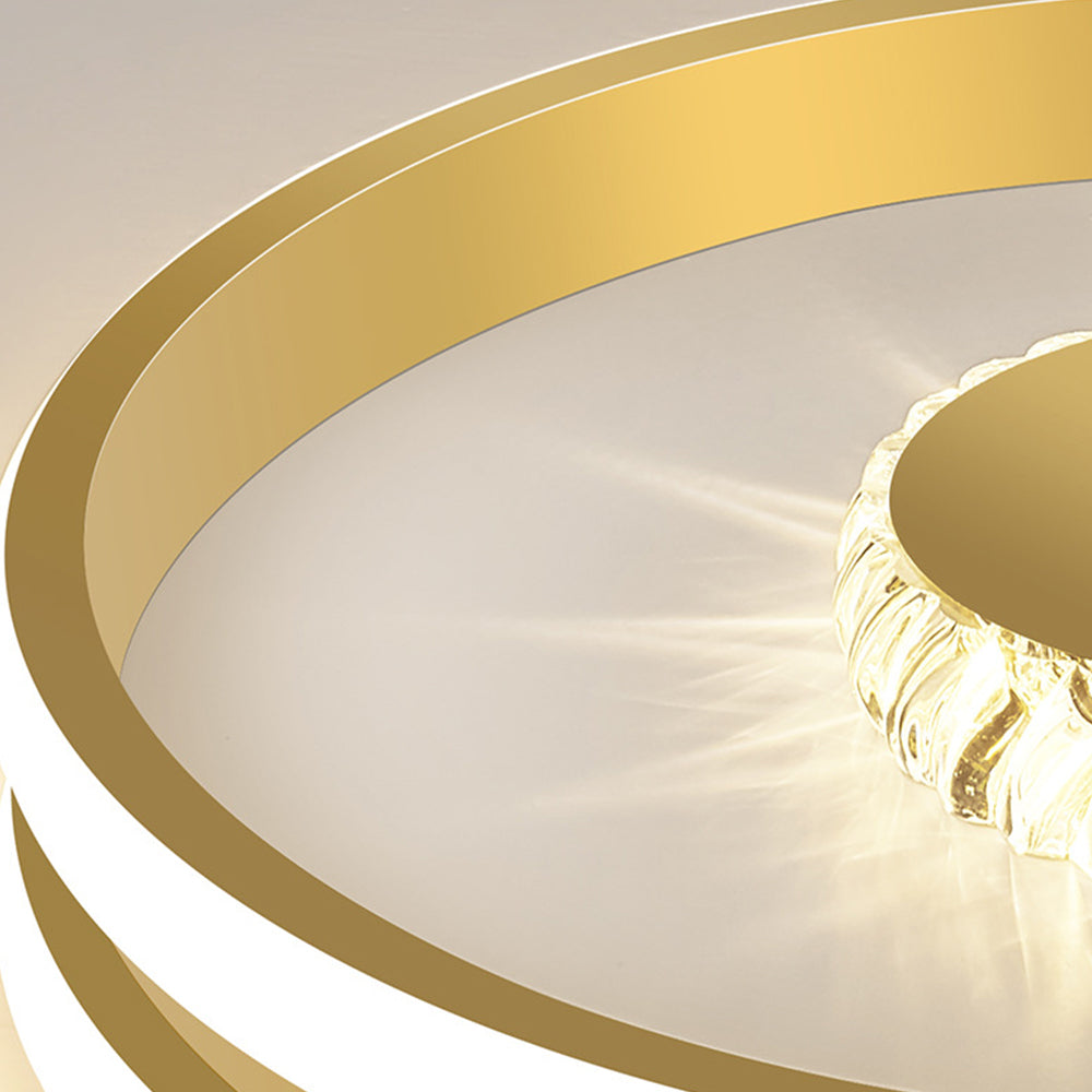 StrahlAurora: Crystal Ceiling Light LED Gold – Elegant & Decorative for Hallways & Living Areas