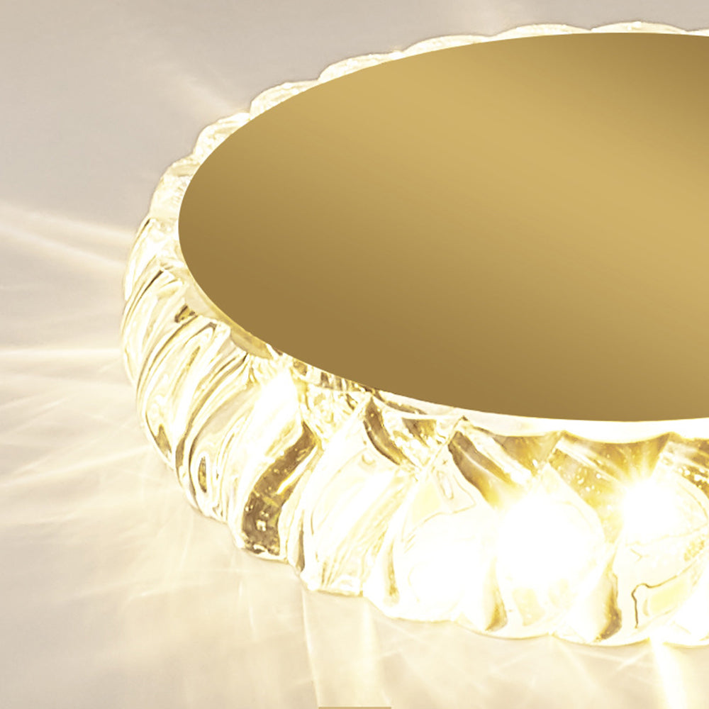 StrahlAurora: Crystal Ceiling Light LED Gold – Elegant & Decorative for Hallways & Living Areas