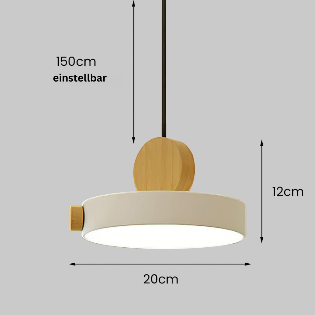 StrahlBunt: Modern Wooden Pendant Light LED Colorful – Stylish & Functional for Living Room & Dining Area