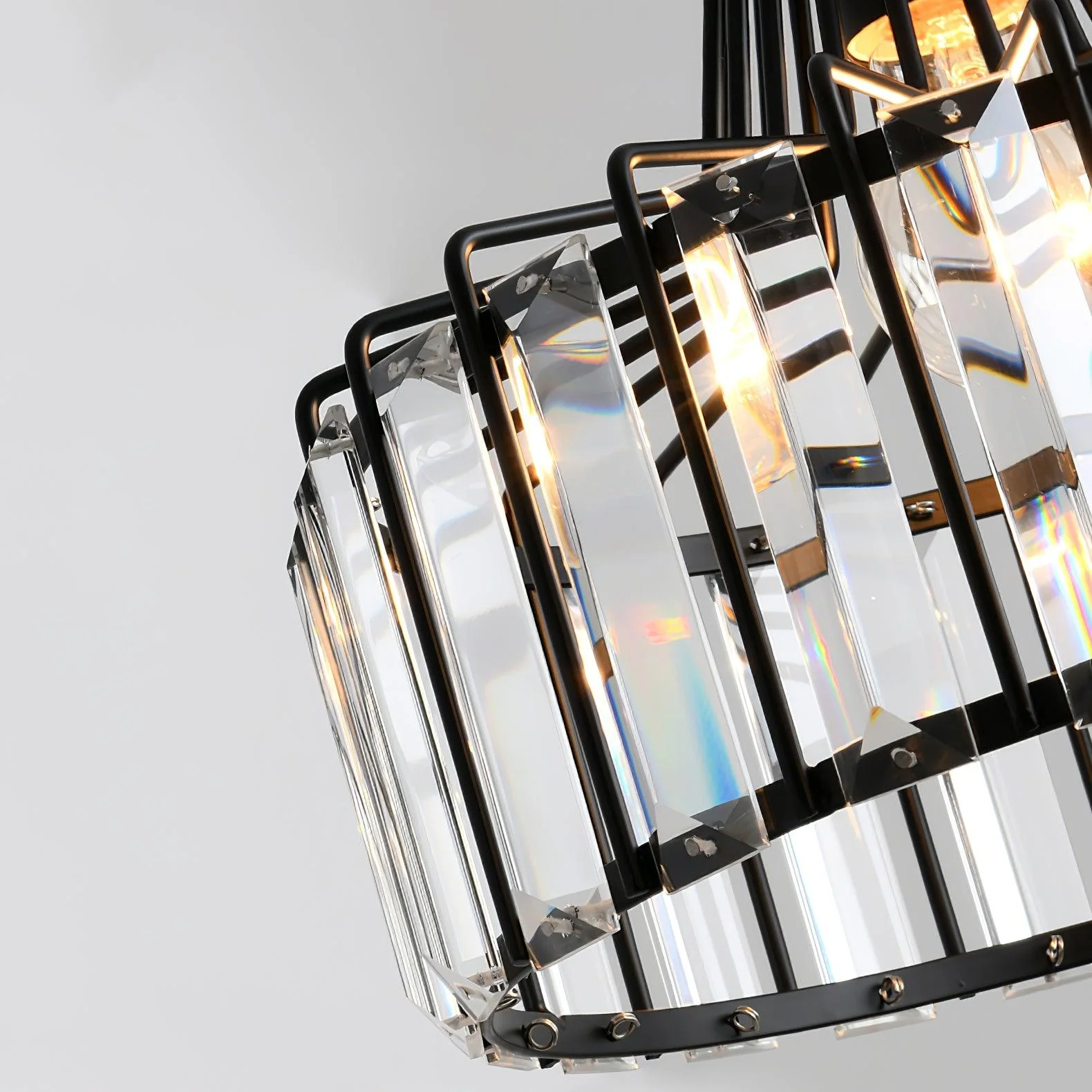 StrahlÉbène: Modern Crystal Pendant Light Black – Decorative & Energy Efficient for Living Room & Dining Room