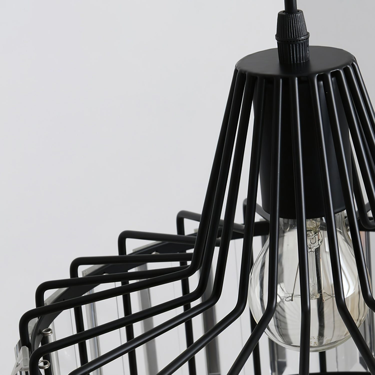 StrahlÉbène: Modern Crystal Pendant Light Black – Decorative & Energy Efficient for Living Room & Dining Room