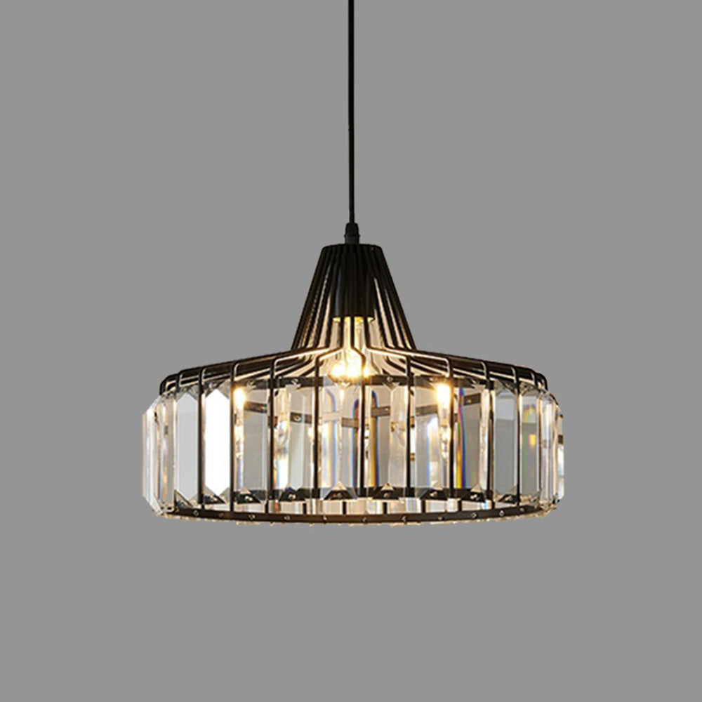StrahlÉbène: Modern Crystal Pendant Light Black – Decorative & Energy Efficient for Living Room & Dining Room