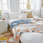 RadiantJoy: Cotton Blankets in Abstract Pattern with Reversible Function & Year-Round Lightness – for Sofa & Bed