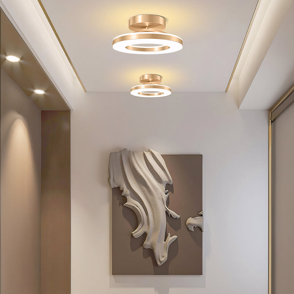StrahlMetall: Modern Gold LED Ceiling Light – Decorative & Durable for Hallway, Dining Room & Living Room