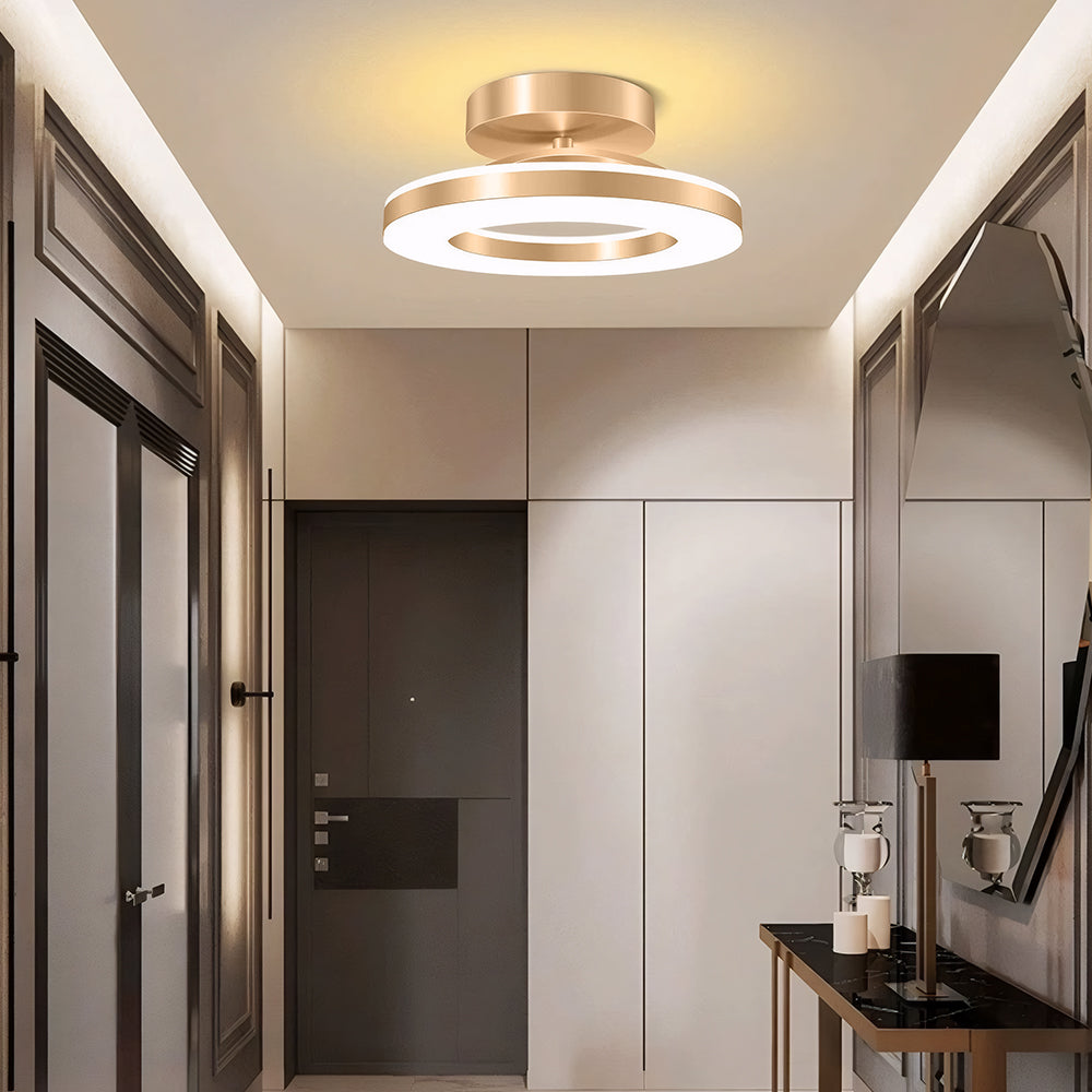 StrahlMetall: Modern Gold LED Ceiling Light – Decorative & Durable for Hallway, Dining Room & Living Room