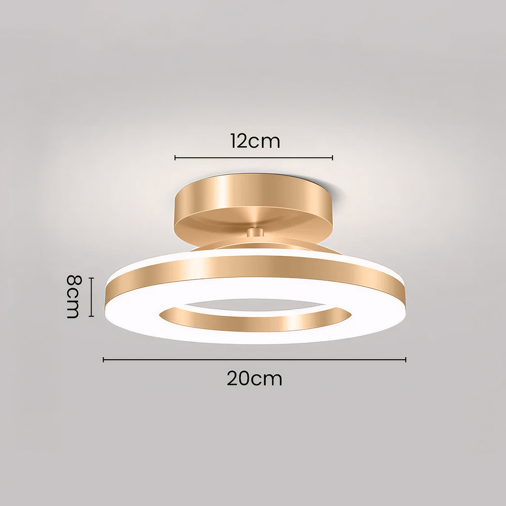 StrahlMetall: Modern Gold LED Ceiling Light – Decorative & Durable for Hallway, Dining Room & Living Room