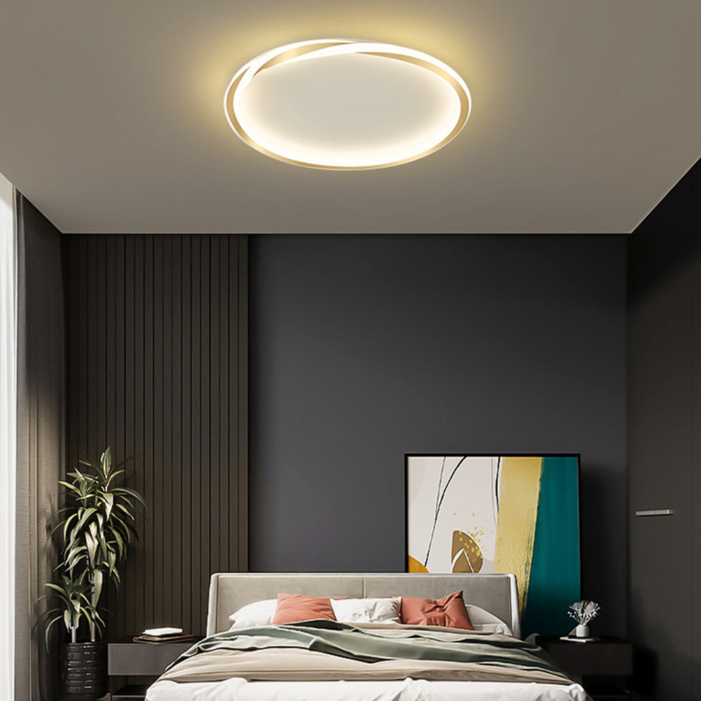 StrahlNacht: Modern LED Ceiling Light Round Flat – Stylish & Cozy for Bedrooms & Living Areas
