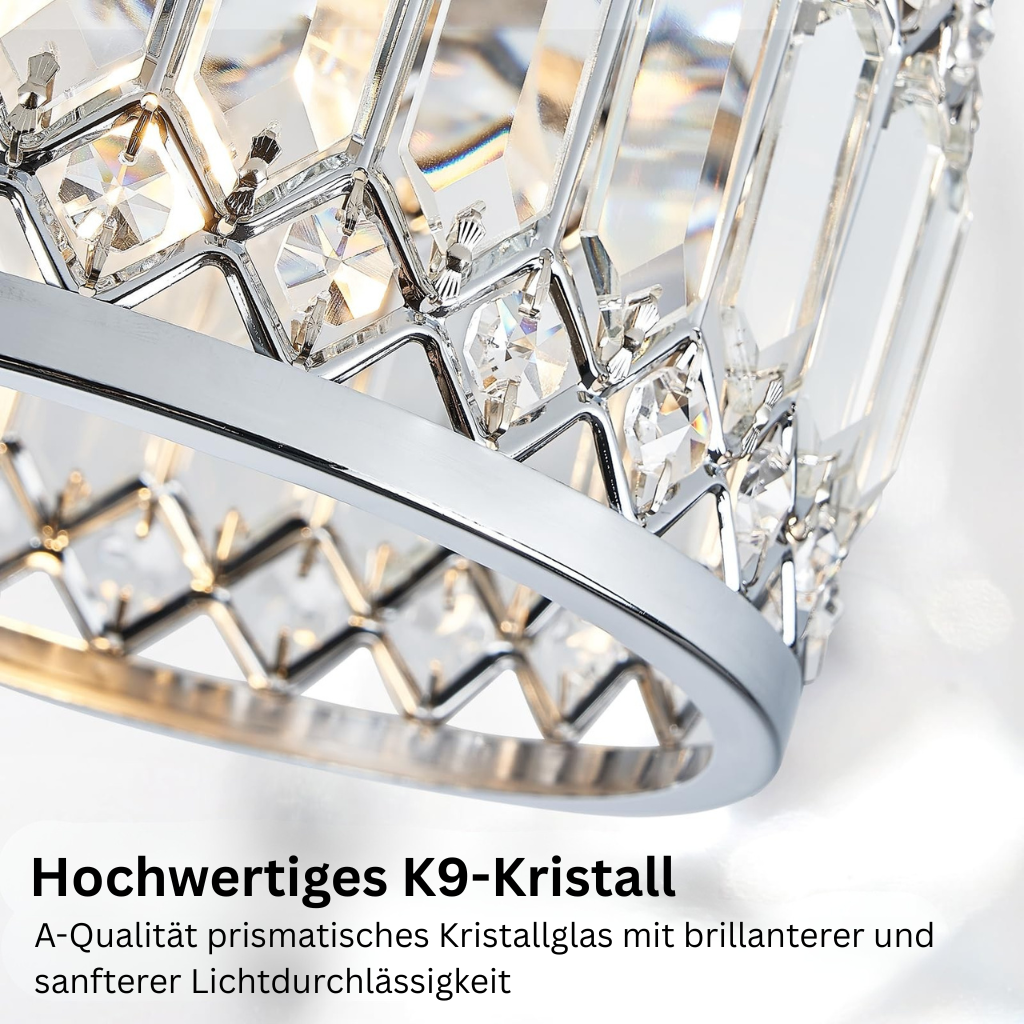 StrahlPrisma: Designer Crystal Ceiling Light Modern Round – Decorative & Functional for Living Room & Dining Room