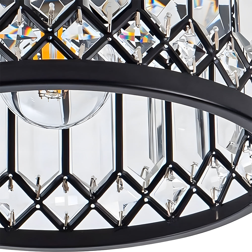 StrahlPrisma: Designer Crystal Ceiling Light Modern Round – Decorative & Functional for Living Room & Dining Room