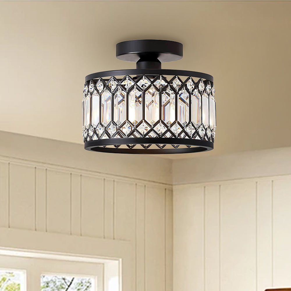 StrahlPrisma: Designer Crystal Ceiling Light Modern Round – Decorative & Functional for Living Room & Dining Room