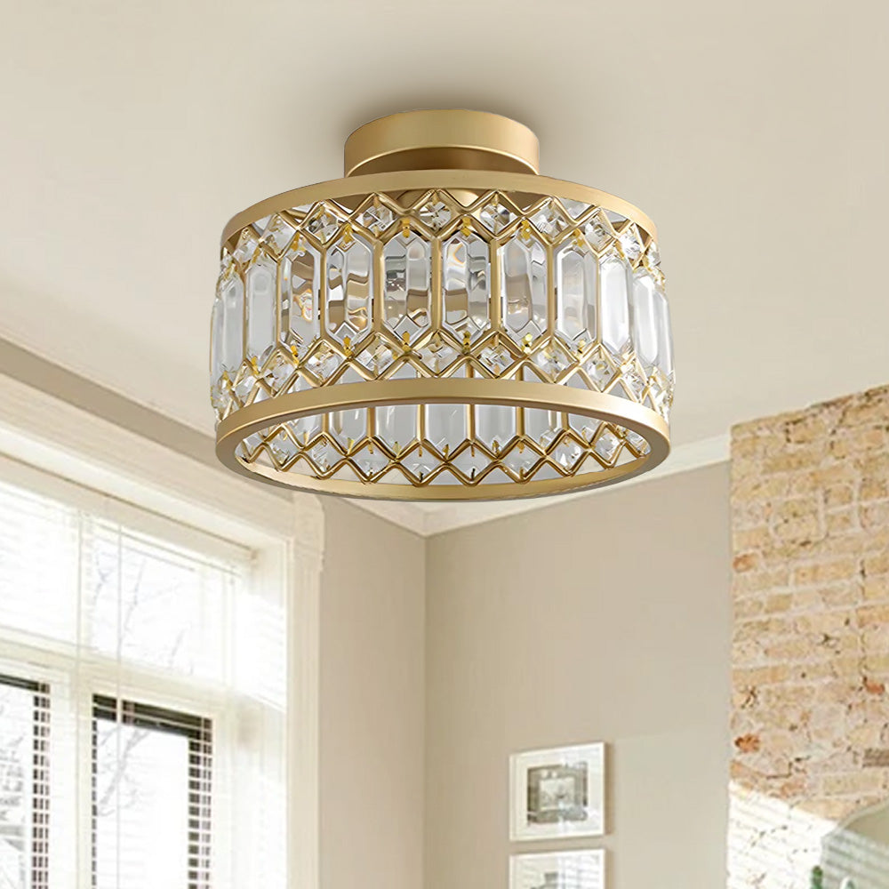 StrahlPrisma: Designer Crystal Ceiling Light Modern Round – Decorative & Functional for Living Room & Dining Room