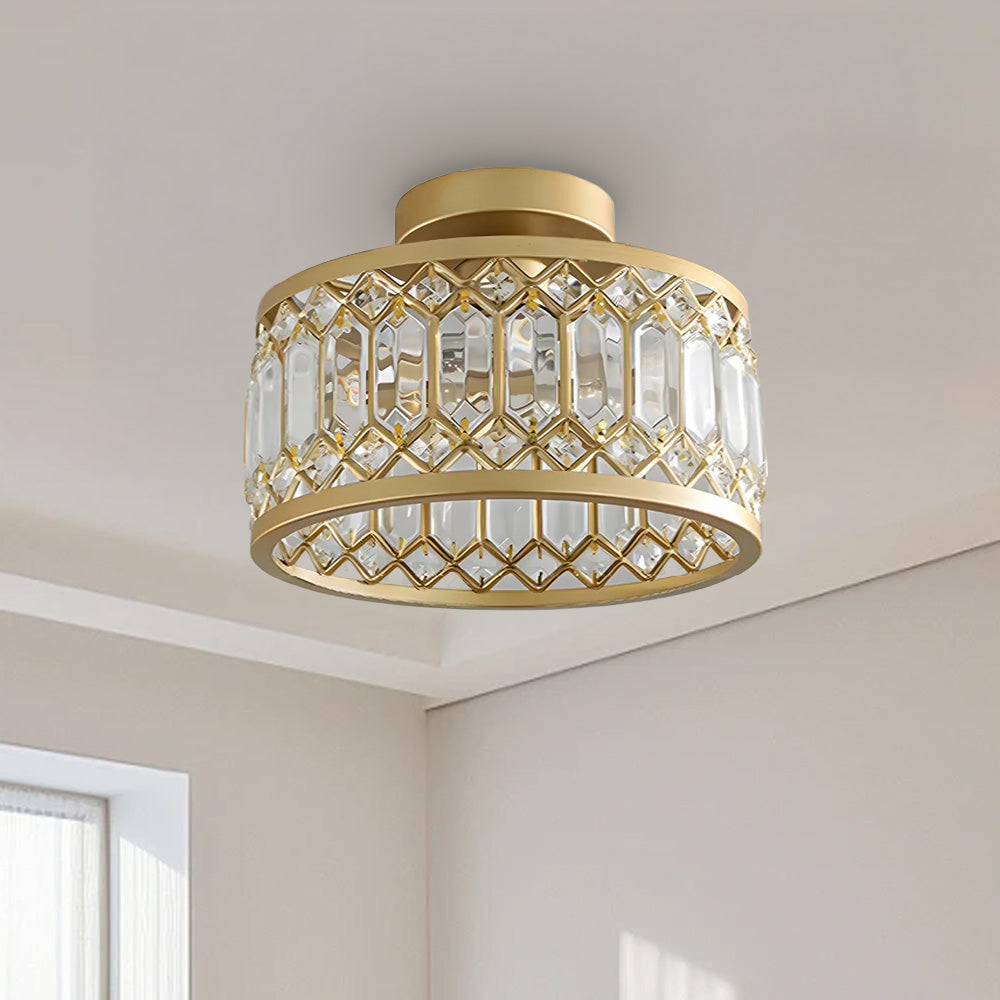 StrahlPrisma: Designer Crystal Ceiling Light Modern Round – Decorative & Functional for Living Room & Dining Room