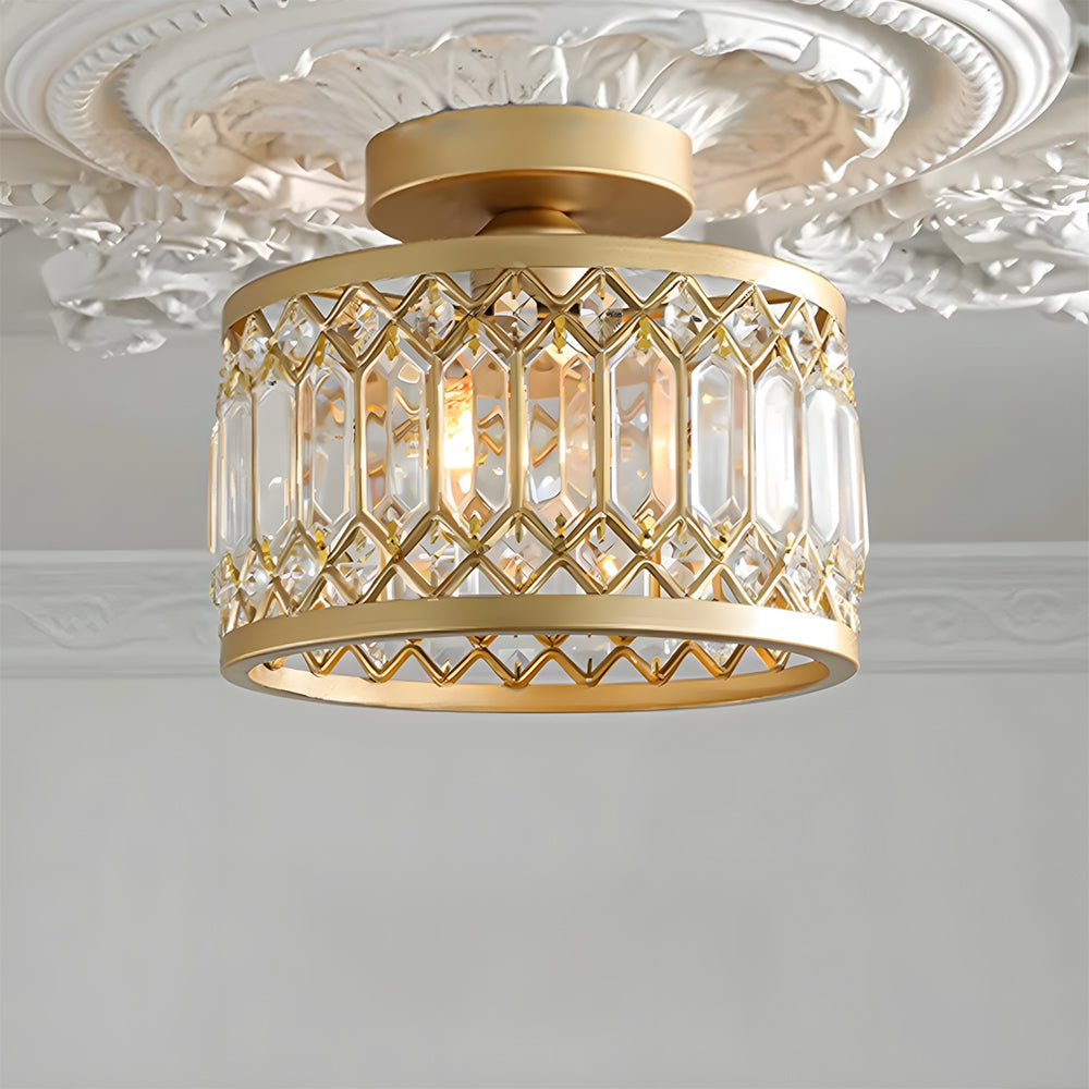 StrahlPrisma: Designer Crystal Ceiling Light Modern Round – Decorative & Functional for Living Room & Dining Room