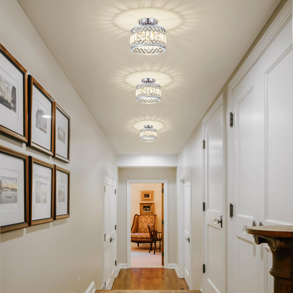 StrahlPrisma: Designer Crystal Ceiling Light Modern Round – Decorative & Functional for Living Room & Dining Room