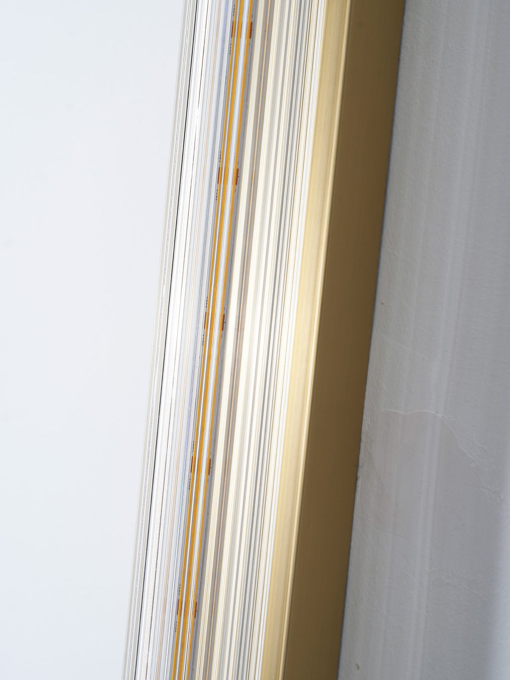 Reeded Glass Tube Wall Light, Curved Steel Accents