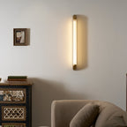 Reeded Glass Tube Wall Light, Curved Steel Accents
