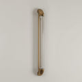Reeded Glass Tube Wall Light, Curved Steel Accents