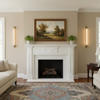 Reeded Glass Tube Wall Light, Curved Steel Accents