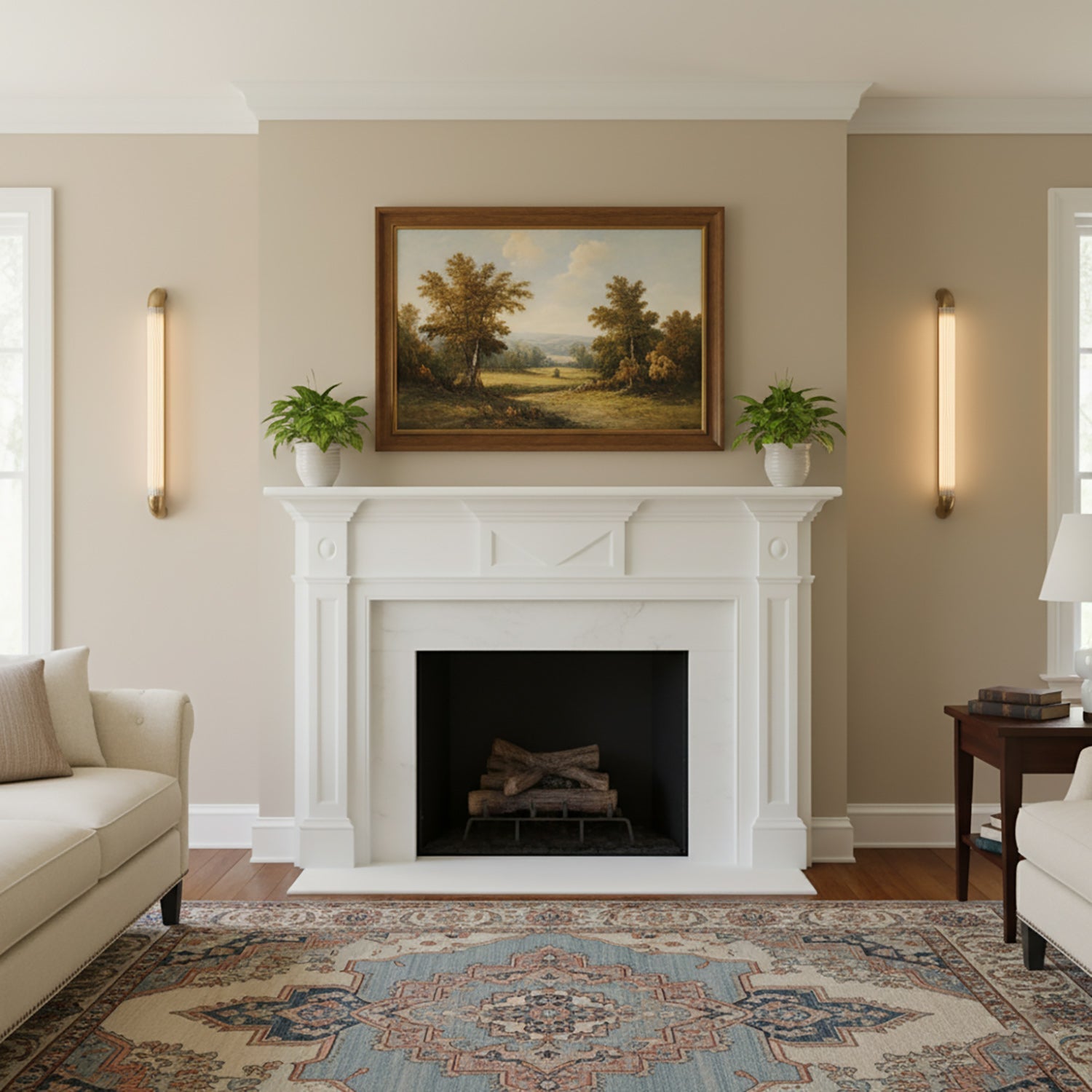 Reeded Glass Tube Wall Light, Curved Steel Accents