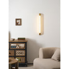 Reeded Glass Tube Wall Light, Curved Steel Accents