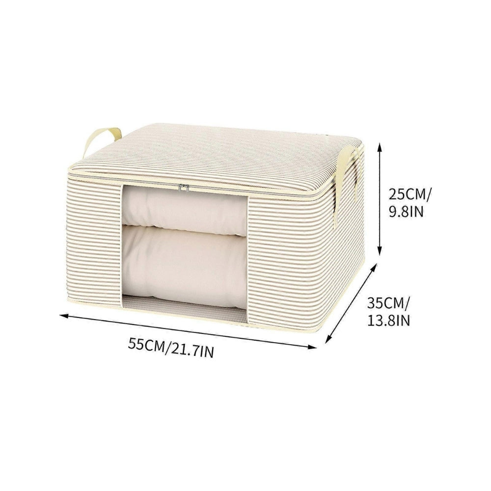 StripeOrganization: Foldable Storage Bag – Breathable, Spacious & Ideal for Bedding & Clothing