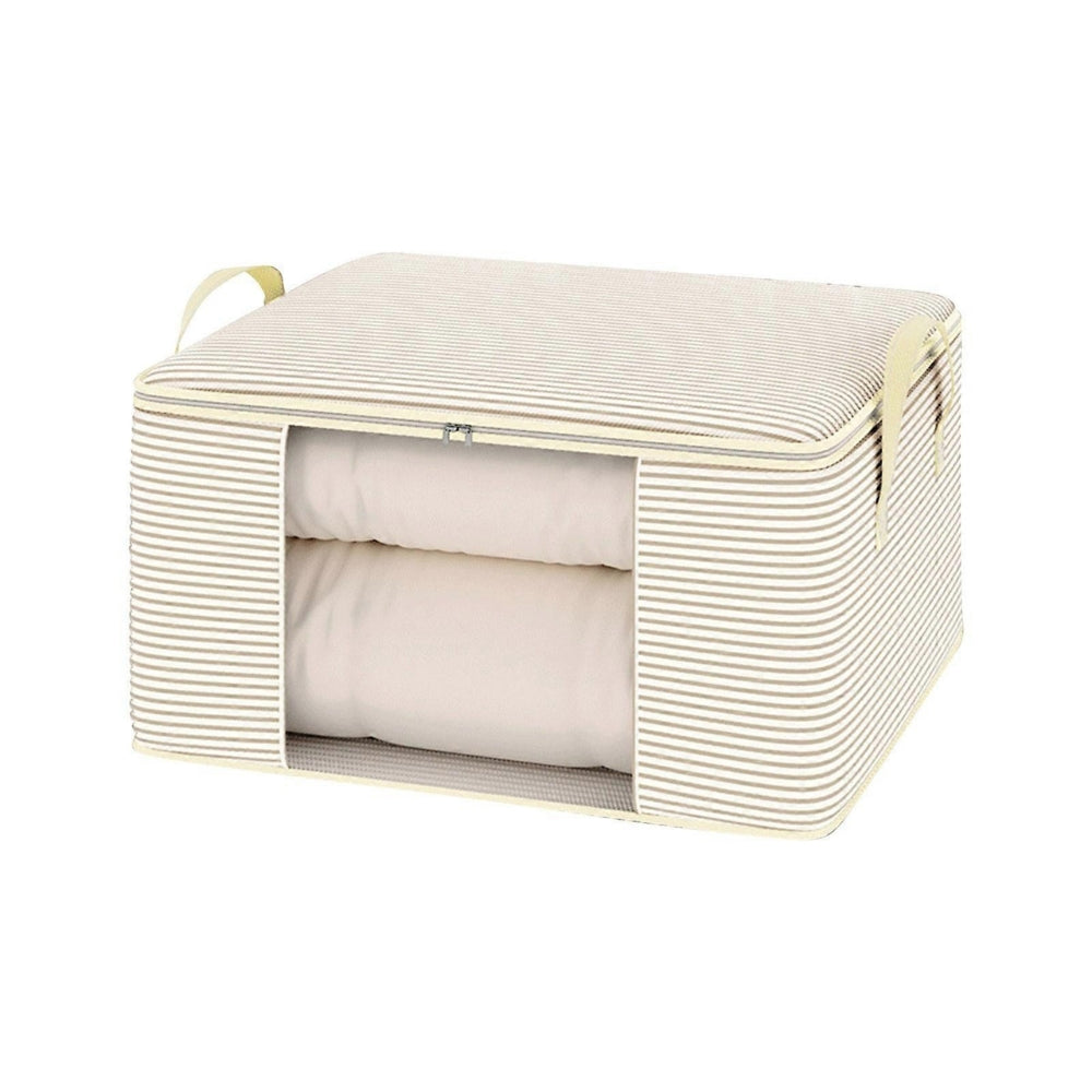StripeOrganization: Foldable Storage Bag – Breathable, Spacious & Ideal for Bedding & Clothing