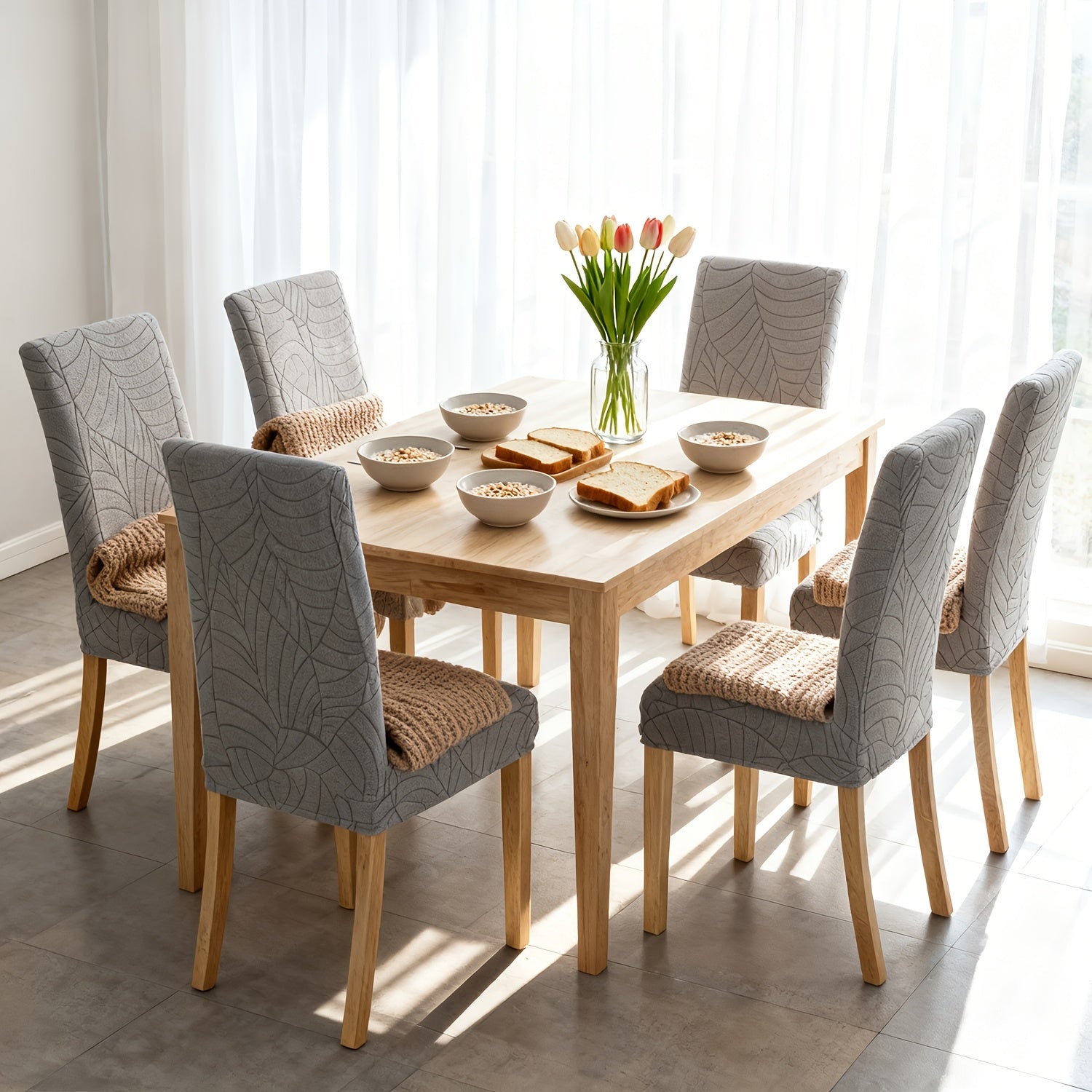 Chair Covers Stretch Polyester Elastane Polar Fleece Dining Chair Covers