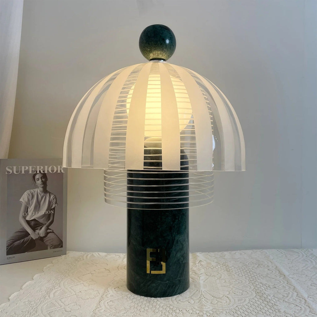 Marble Base Glass Dome Table Lamp