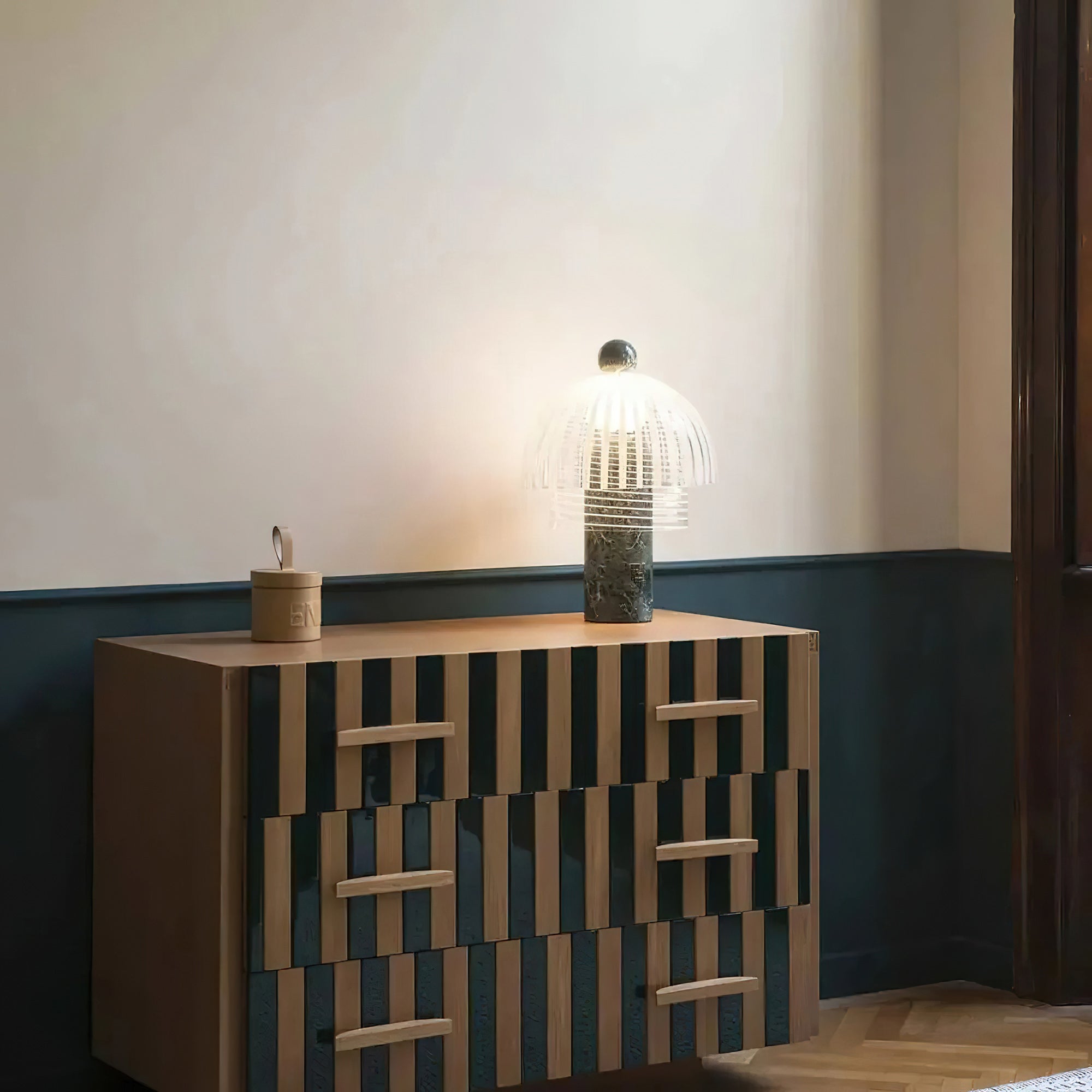 Marble Base Glass Dome Table Lamp