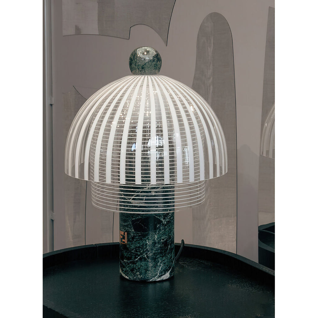 Marble Base Glass Dome Table Lamp